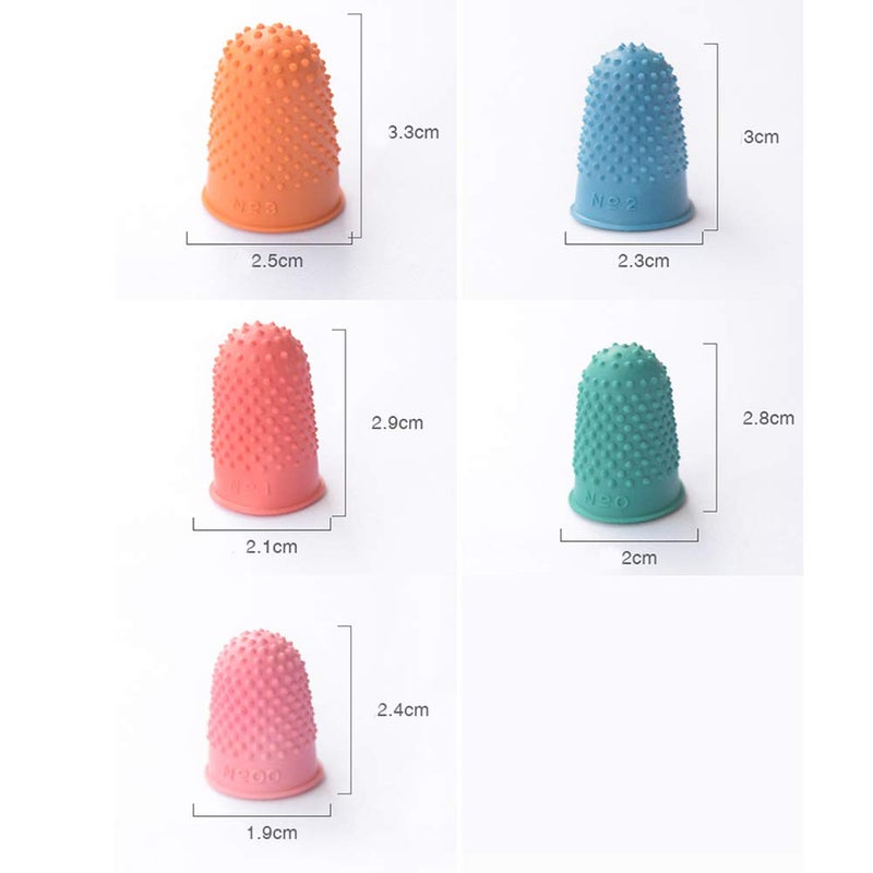 Shni Thimble 5Pcs Craft Finger Tip Sewing Counting Protector Quilter Needlework Cone Rubber(Pink) - Image 2